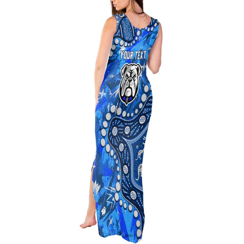 Personalized Canterbury-Bankstown Bulldogs Tank Maxi Dress Aboriginal Pattern with Graffiti Style Design