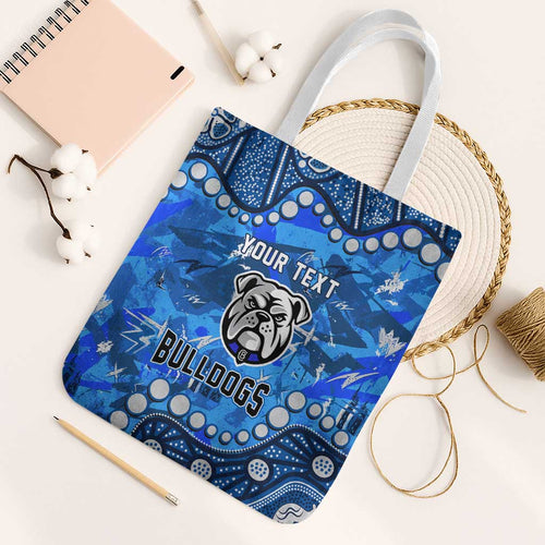Personalized Canterbury-Bankstown Bulldogs Tote Bag Aboriginal Pattern with Graffiti Style Design