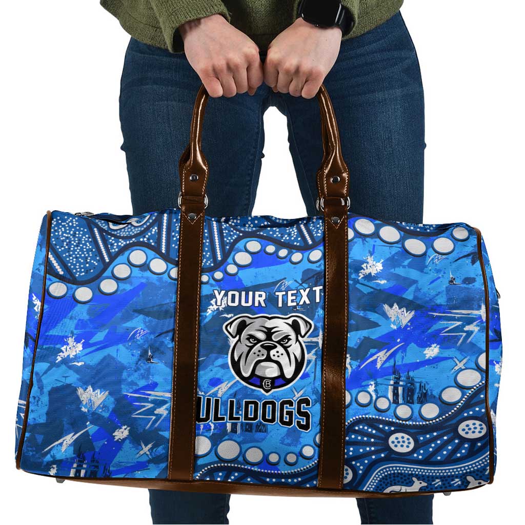 Personalized Canterbury-Bankstown Bulldogs Travel Bag Aboriginal Pattern with Graffiti Style Design