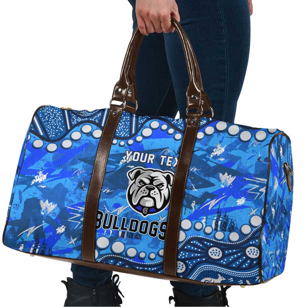 Personalized Canterbury-Bankstown Bulldogs Travel Bag Aboriginal Pattern with Graffiti Style Design