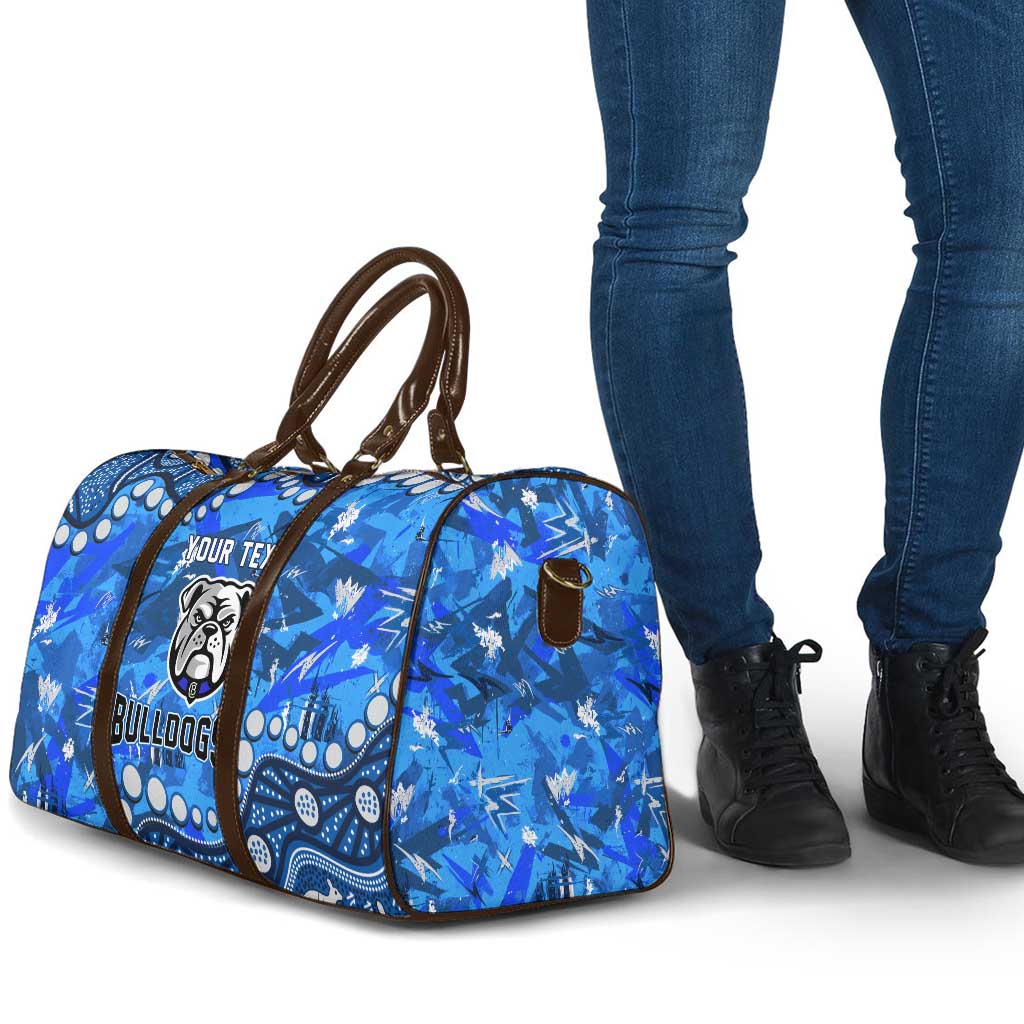 Personalized Canterbury-Bankstown Bulldogs Travel Bag Aboriginal Pattern with Graffiti Style Design