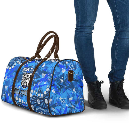 Personalized Canterbury-Bankstown Bulldogs Travel Bag Aboriginal Pattern with Graffiti Style Design