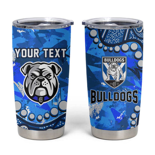 Personalized Canterbury-Bankstown Bulldogs Tumbler Cup Aboriginal Pattern with Graffiti Style Design