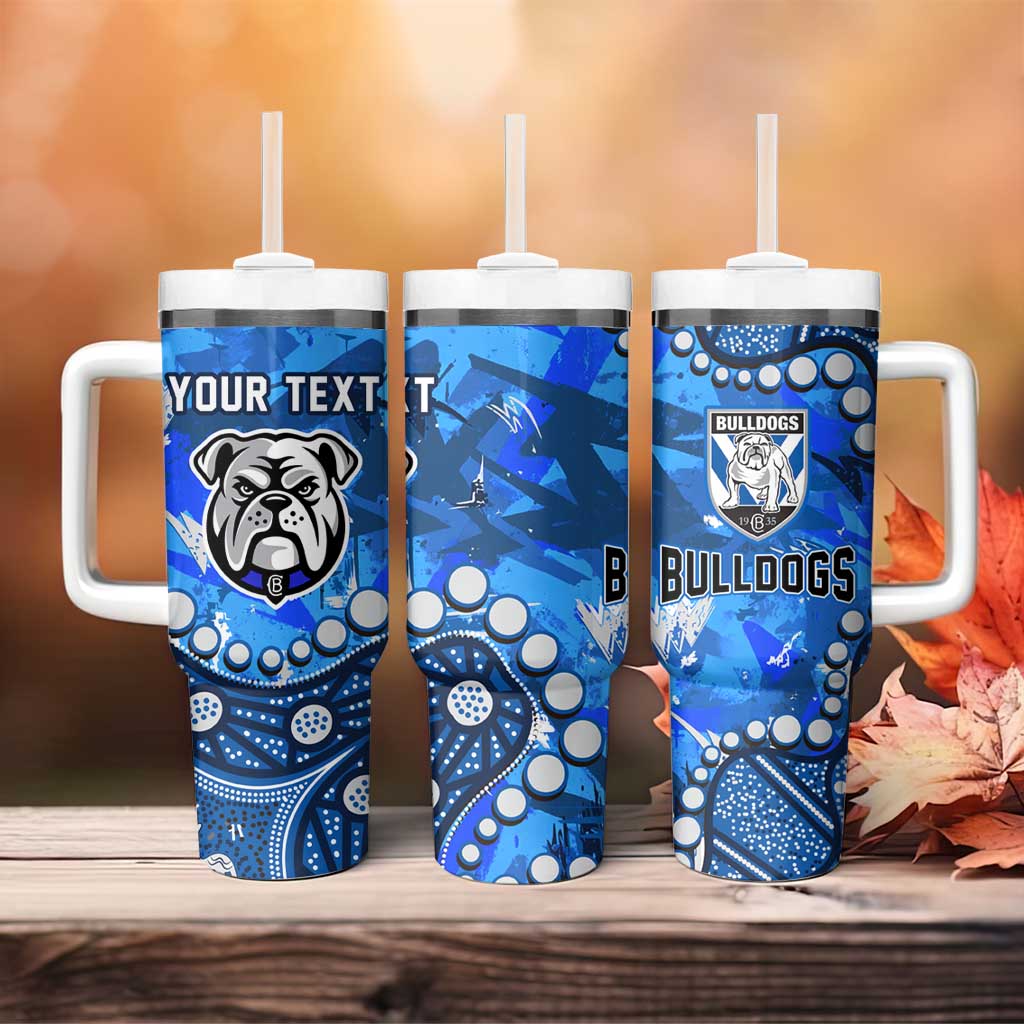 Personalized Canterbury-Bankstown Bulldogs Tumbler With Handle Aboriginal Pattern with Graffiti Style Design