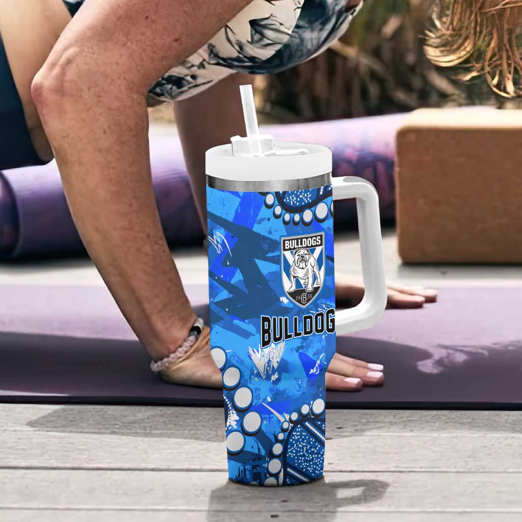 Personalized Canterbury-Bankstown Bulldogs Tumbler With Handle Aboriginal Pattern with Graffiti Style Design