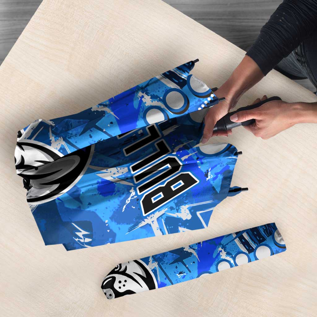 Personalized Canterbury-Bankstown Bulldogs Umbrella Aboriginal Pattern with Graffiti Style Design