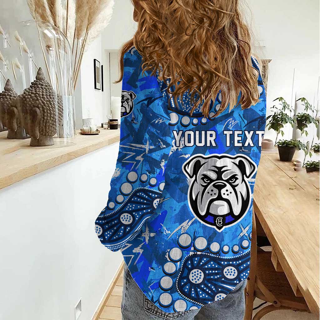 Personalized Canterbury-Bankstown Bulldogs Women Casual Shirt Aboriginal Pattern with Graffiti Style Design