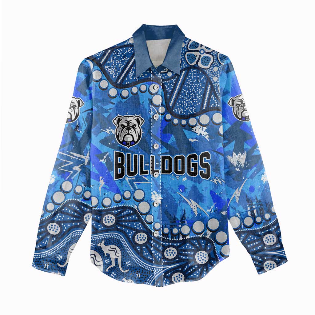 Personalized Canterbury-Bankstown Bulldogs Women Casual Shirt Aboriginal Pattern with Graffiti Style Design