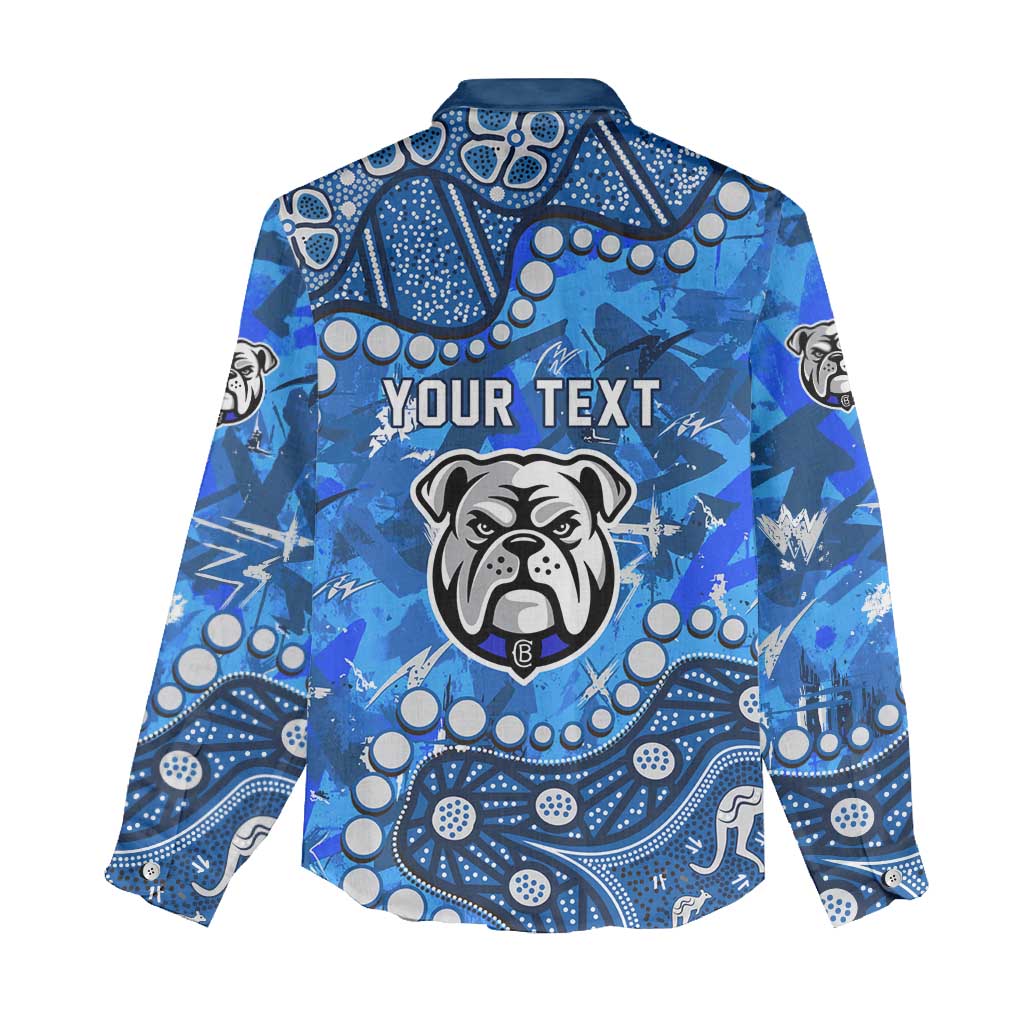 Personalized Canterbury-Bankstown Bulldogs Women Casual Shirt Aboriginal Pattern with Graffiti Style Design