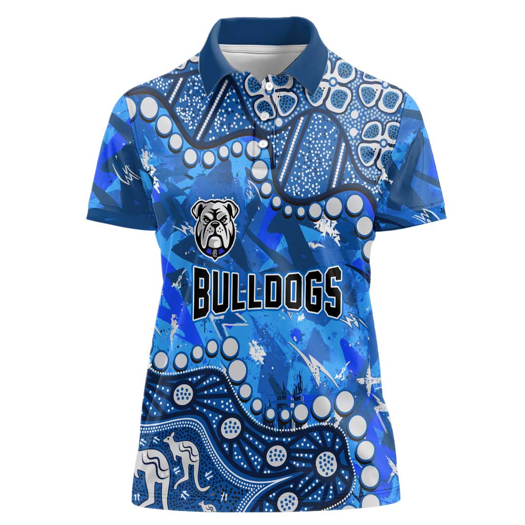 Personalized Canterbury-Bankstown Bulldogs Women Polo Shirt Aboriginal Pattern with Graffiti Style Design