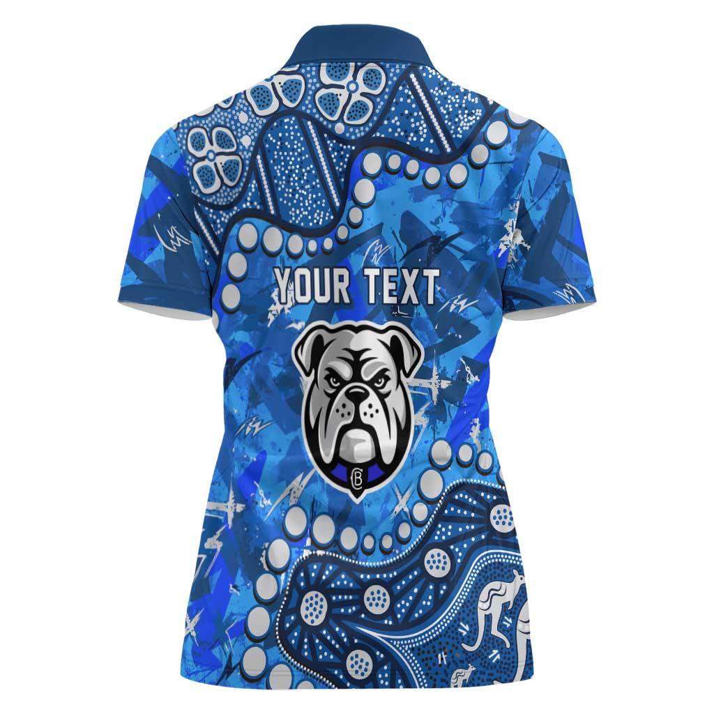 Personalized Canterbury-Bankstown Bulldogs Women Polo Shirt Aboriginal Pattern with Graffiti Style Design