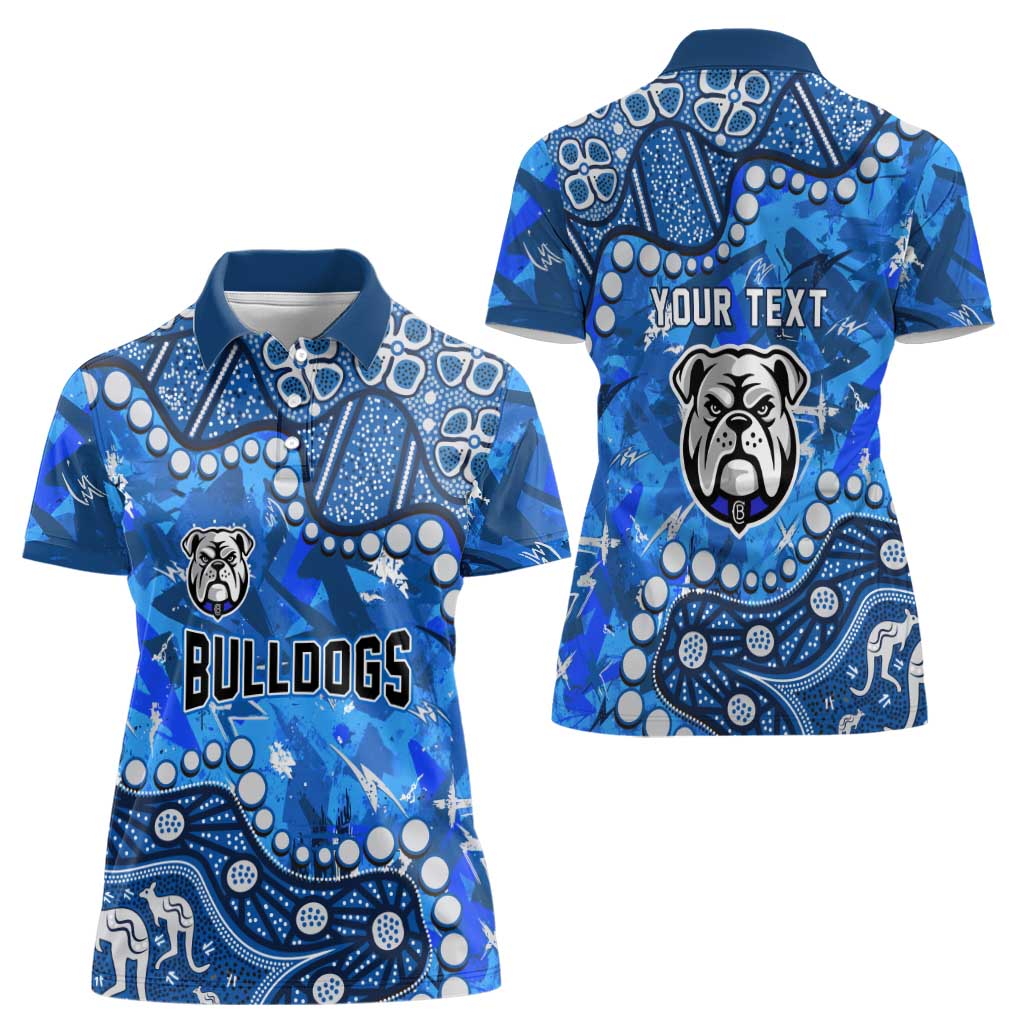 Personalized Canterbury-Bankstown Bulldogs Women Polo Shirt Aboriginal Pattern with Graffiti Style Design