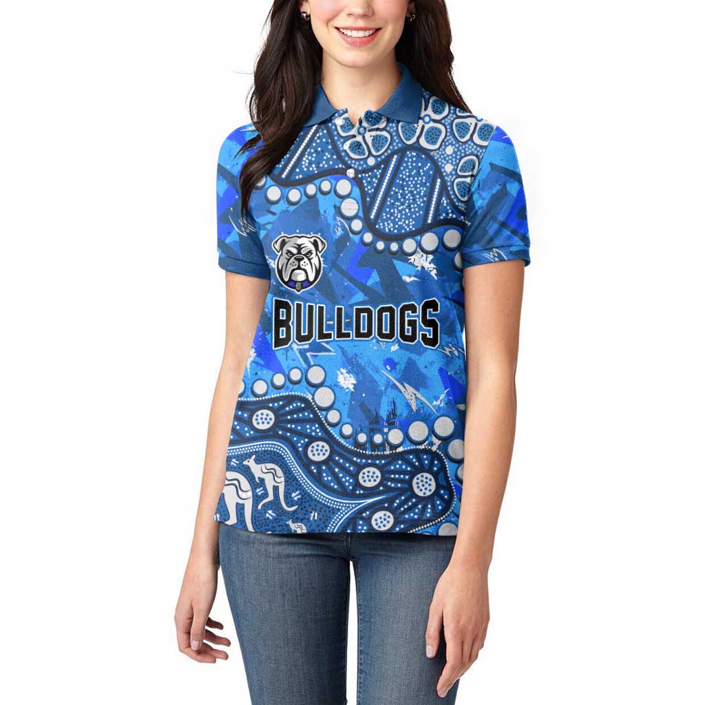 Personalized Canterbury-Bankstown Bulldogs Women Polo Shirt Aboriginal Pattern with Graffiti Style Design