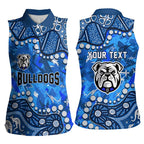 Personalized Canterbury-Bankstown Bulldogs Women Sleeveless Polo Shirt Aboriginal Pattern with Graffiti Style Design
