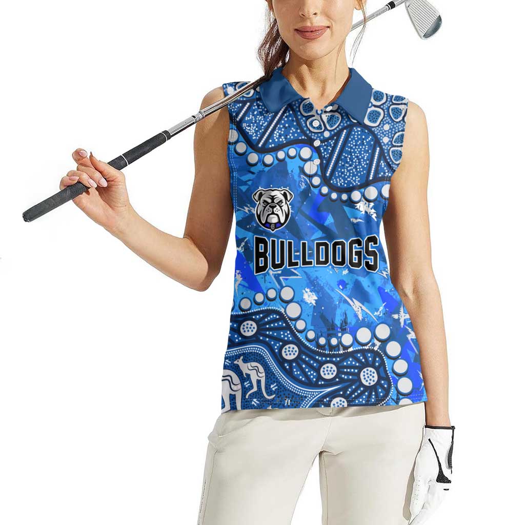 Personalized Canterbury-Bankstown Bulldogs Women Sleeveless Polo Shirt Aboriginal Pattern with Graffiti Style Design