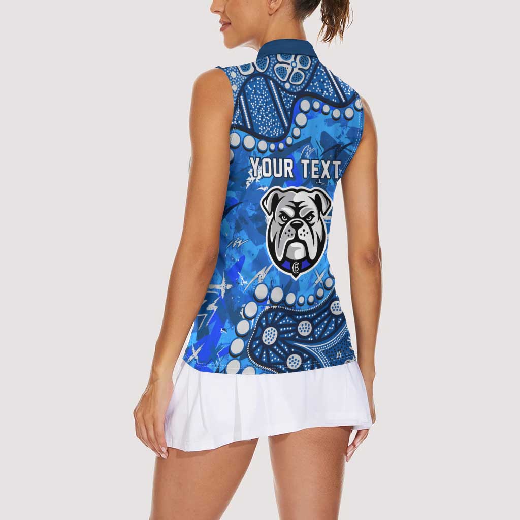 Personalized Canterbury-Bankstown Bulldogs Women Sleeveless Polo Shirt Aboriginal Pattern with Graffiti Style Design