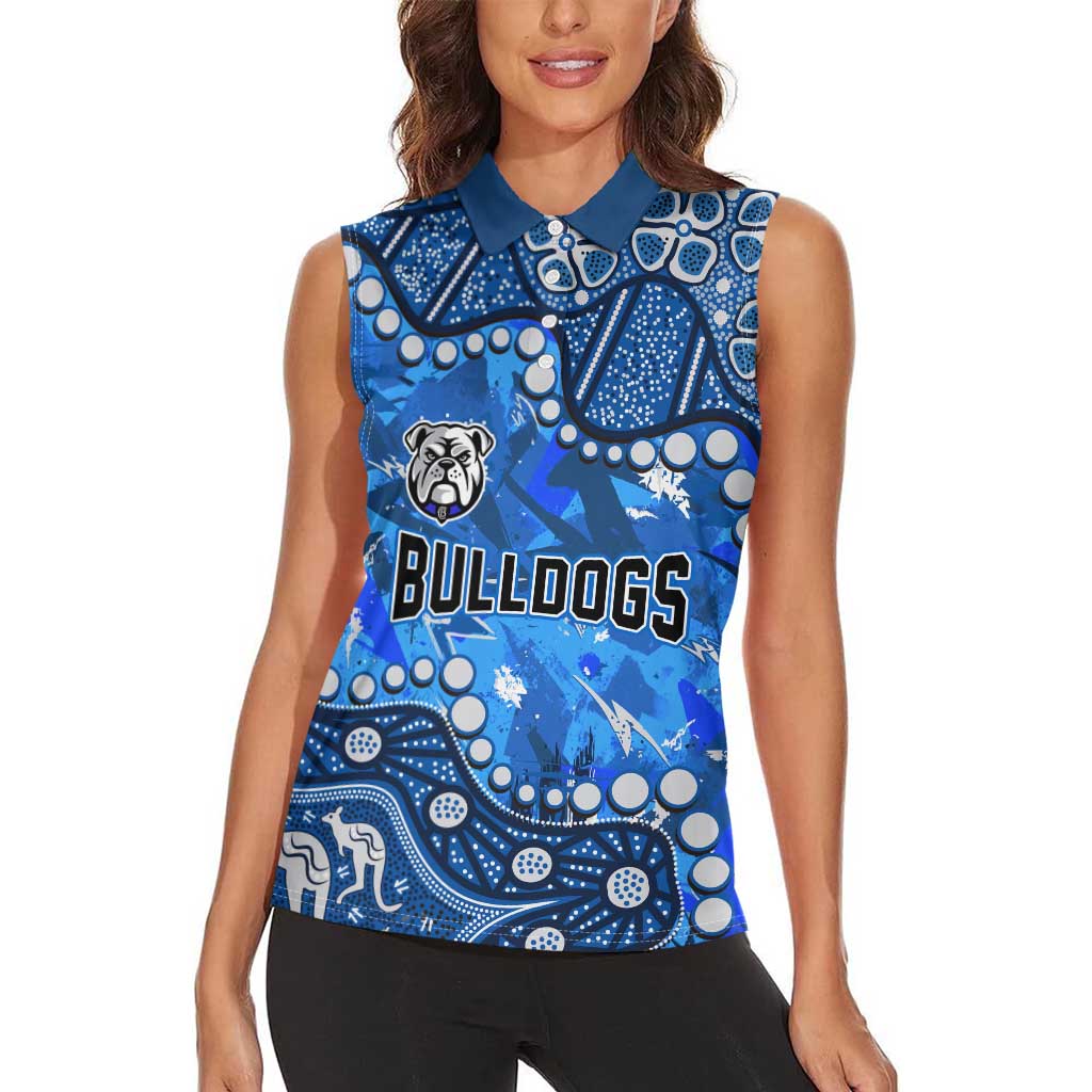 Personalized Canterbury-Bankstown Bulldogs Women Sleeveless Polo Shirt Aboriginal Pattern with Graffiti Style Design