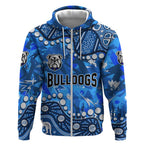 Personalized Canterbury-Bankstown Bulldogs Zip Hoodie Aboriginal Pattern with Graffiti Style Design