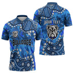 Personalized Canterbury-Bankstown Bulldogs Zipper Polo Shirt Aboriginal Pattern with Graffiti Style Design