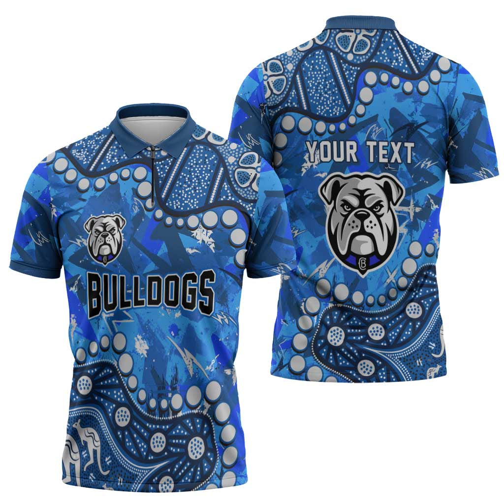 Personalized Canterbury-Bankstown Bulldogs Zipper Polo Shirt Aboriginal Pattern with Graffiti Style Design