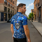 Personalized Canterbury-Bankstown Bulldogs Zipper Polo Shirt Aboriginal Pattern with Graffiti Style Design