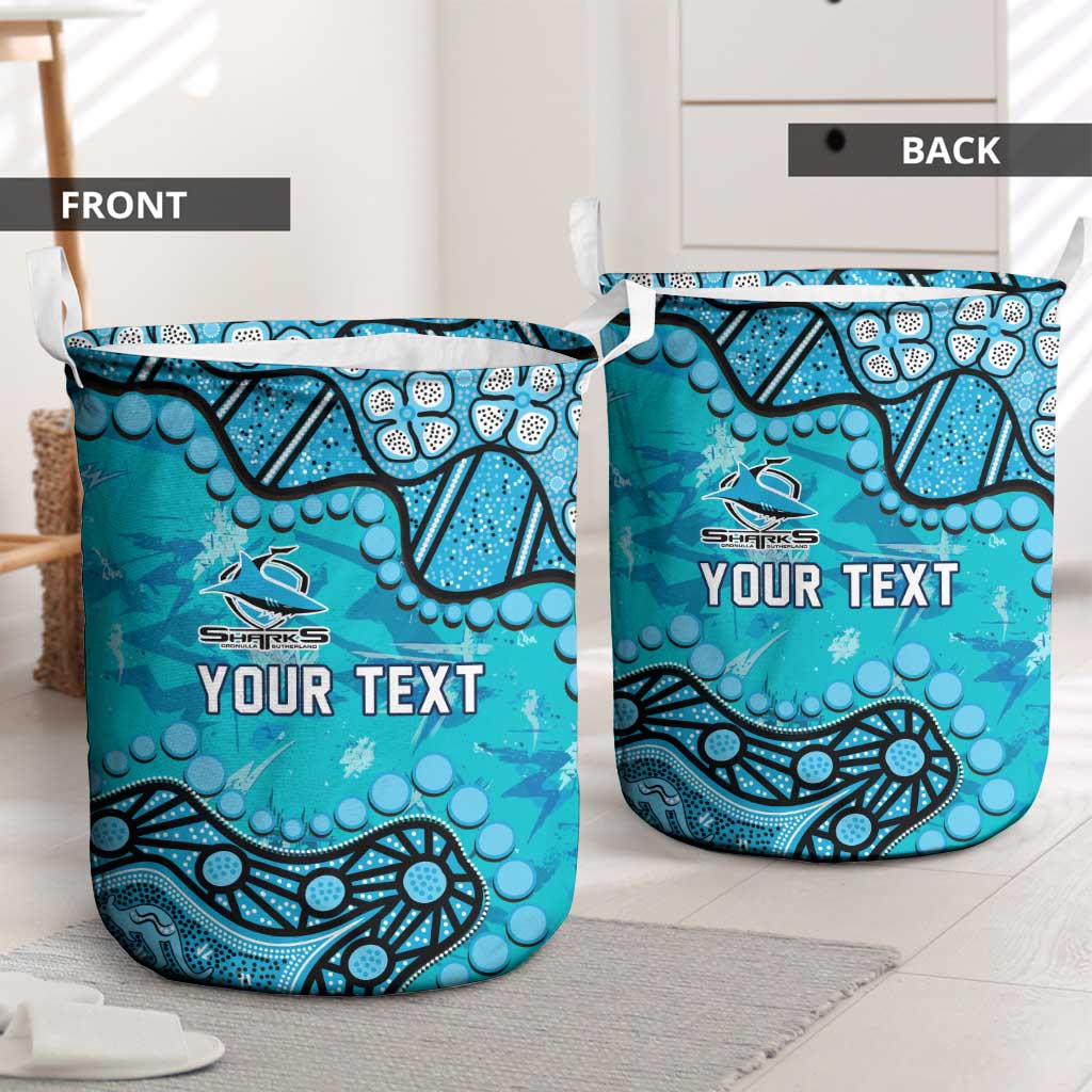 Personalized Cronulla-Sutherland Sharks Laundry Basket Aboriginal Pattern with Graffiti Style Design