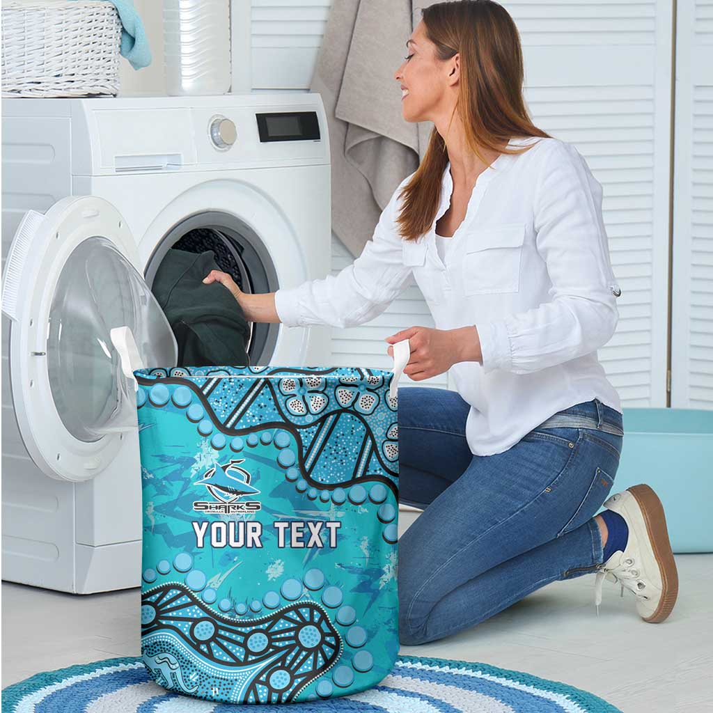 Personalized Cronulla-Sutherland Sharks Laundry Basket Aboriginal Pattern with Graffiti Style Design