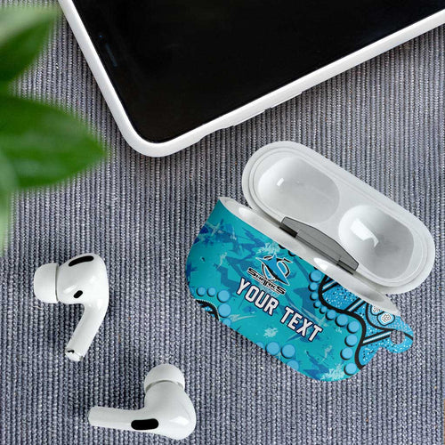 Personalized Cronulla-Sutherland Sharks AirPods Case Aboriginal Pattern with Graffiti Style Design