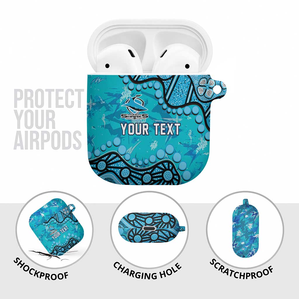 Personalized Cronulla-Sutherland Sharks AirPods Case Aboriginal Pattern with Graffiti Style Design