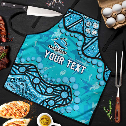 Personalized Cronulla-Sutherland Sharks Apron Aboriginal Pattern with Graffiti Style Design