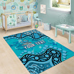 Personalized Cronulla-Sutherland Sharks Area Rug Aboriginal Pattern with Graffiti Style Design
