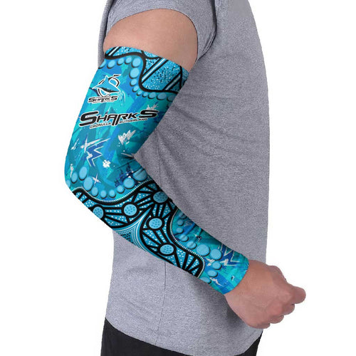 Personalized Cronulla-Sutherland Sharks Arm Sleeves Aboriginal Pattern with Graffiti Style Design