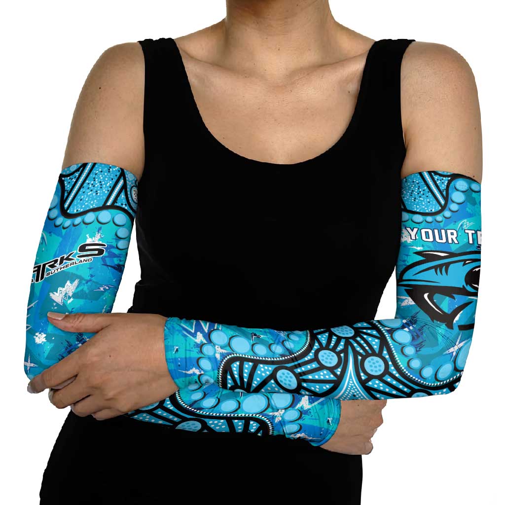 Personalized Cronulla-Sutherland Sharks Arm Sleeves Aboriginal Pattern with Graffiti Style Design