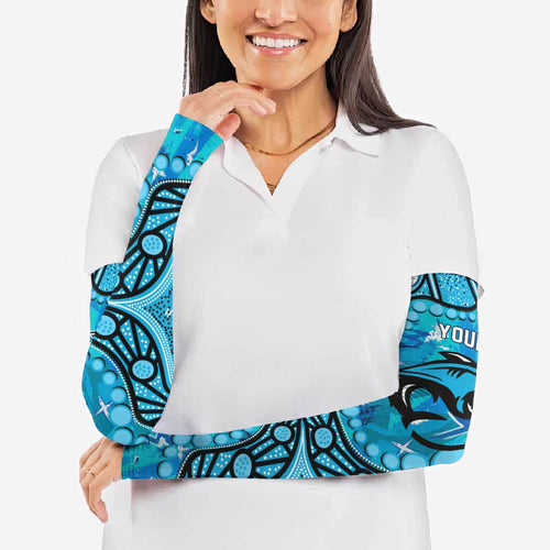 Personalized Cronulla-Sutherland Sharks Arm Sleeves Aboriginal Pattern with Graffiti Style Design