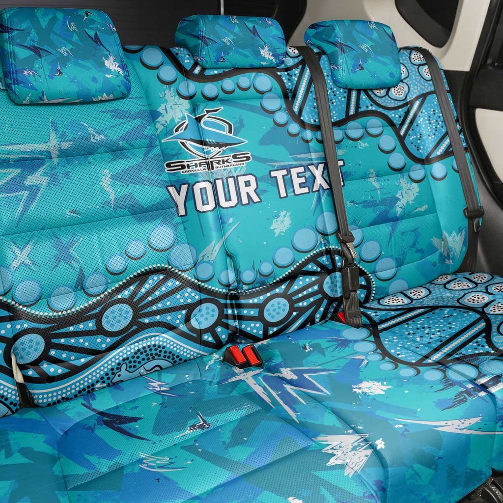 Personalized Cronulla-Sutherland Sharks Back Car Seat Cover Aboriginal Pattern with Graffiti Style Design