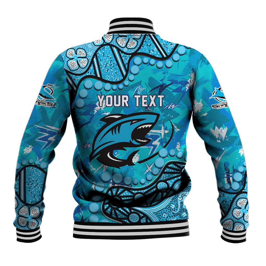Personalized Cronulla-Sutherland Sharks Baseball Jacket Aboriginal Pattern with Graffiti Style Design