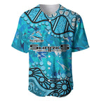 Personalized Cronulla-Sutherland Sharks Baseball Jersey Aboriginal Pattern with Graffiti Style Design