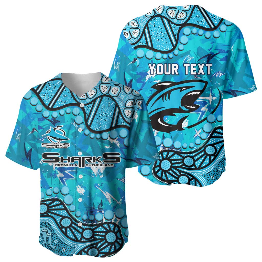 Personalized Cronulla-Sutherland Sharks Baseball Jersey Aboriginal Pattern with Graffiti Style Design