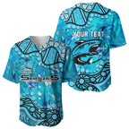 Personalized Cronulla-Sutherland Sharks Baseball Jersey Aboriginal Pattern with Graffiti Style Design