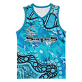 Personalized Cronulla-Sutherland Sharks Basketball Jersey Aboriginal Pattern with Graffiti Style Design