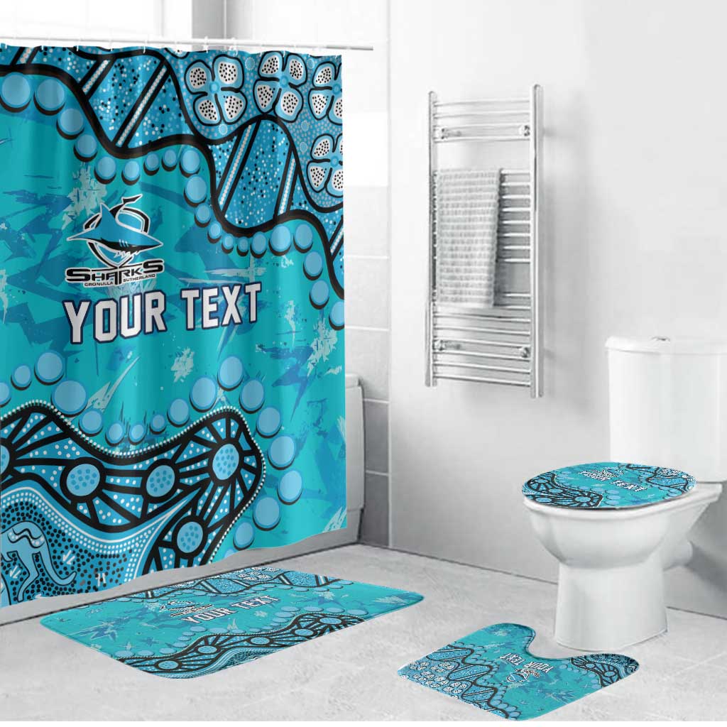 Personalized Cronulla-Sutherland Sharks Bathroom Set Aboriginal Pattern with Graffiti Style Design