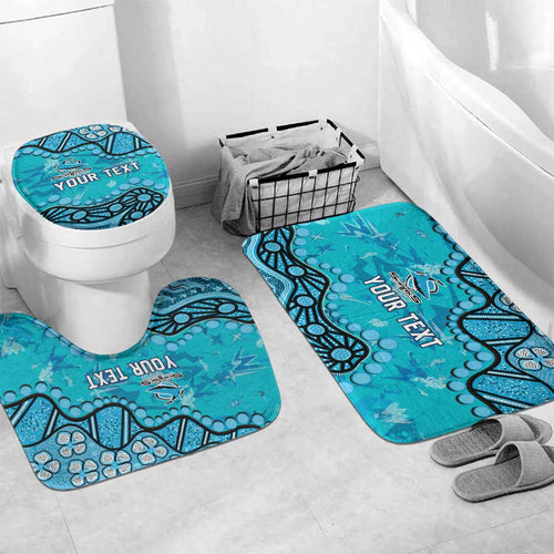 Personalized Cronulla-Sutherland Sharks Bathroom Set Aboriginal Pattern with Graffiti Style Design