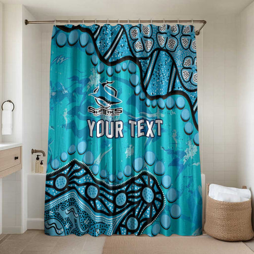 Personalized Cronulla-Sutherland Sharks Bathroom Set Aboriginal Pattern with Graffiti Style Design