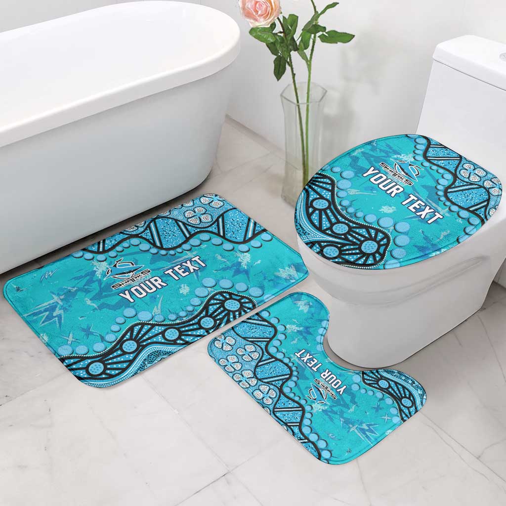 Personalized Cronulla-Sutherland Sharks Bathroom Set Aboriginal Pattern with Graffiti Style Design