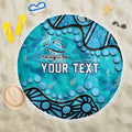 Personalized Cronulla-Sutherland Sharks Beach Blanket Aboriginal Pattern with Graffiti Style Design