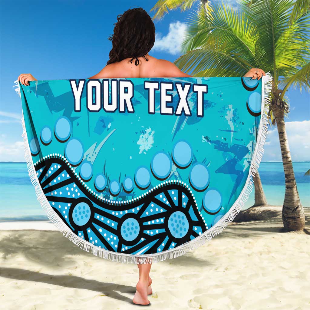 Personalized Cronulla-Sutherland Sharks Beach Blanket Aboriginal Pattern with Graffiti Style Design