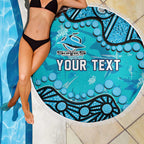 Personalized Cronulla-Sutherland Sharks Beach Blanket Aboriginal Pattern with Graffiti Style Design