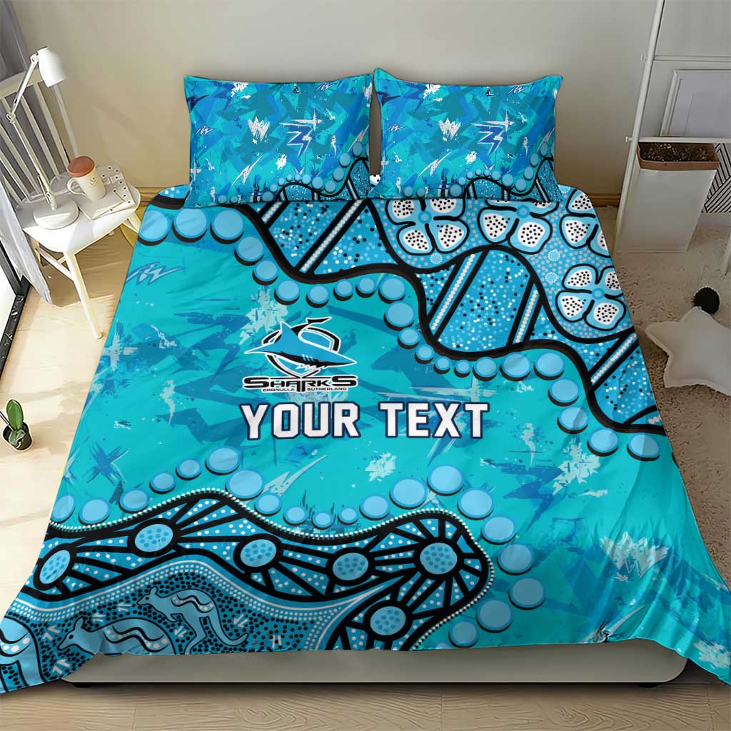 Personalized Cronulla-Sutherland Sharks Bedding Set Aboriginal Pattern with Graffiti Style Design