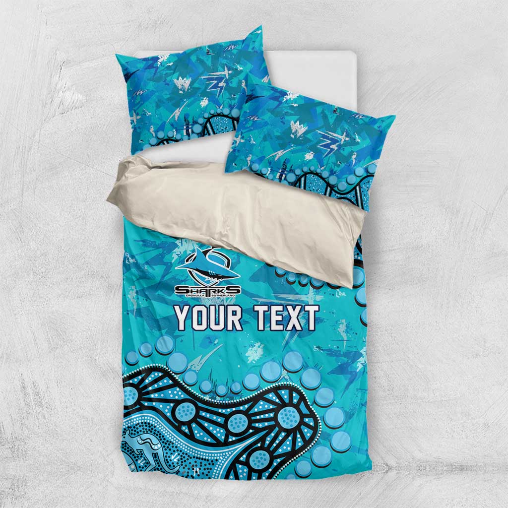 Personalized Cronulla-Sutherland Sharks Bedding Set Aboriginal Pattern with Graffiti Style Design