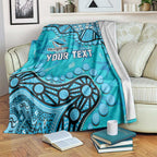 Personalized Cronulla-Sutherland Sharks Blanket Aboriginal Pattern with Graffiti Style Design